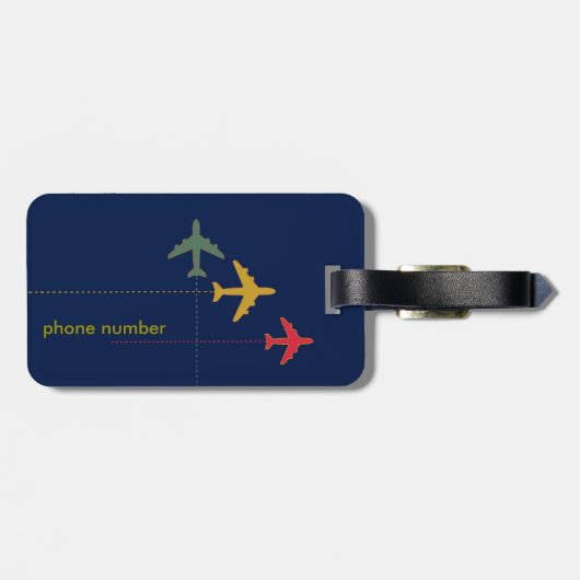 personalized travel airplanes bagagelabel (Achterkant horizontaal)