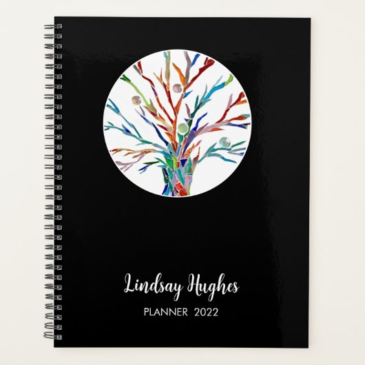 Personalized Tree of Life Black Planner (Voorkant)