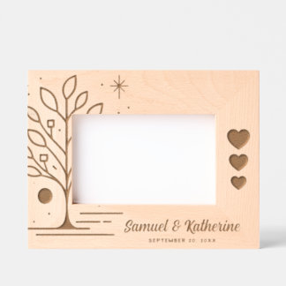 Personalized Tree of Life Wood Anniversary  Gegraveerde Lijstjes