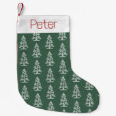 Personalized Tree Pattern Christmas Stocking  Kleine Kerstsok (Voorkant)