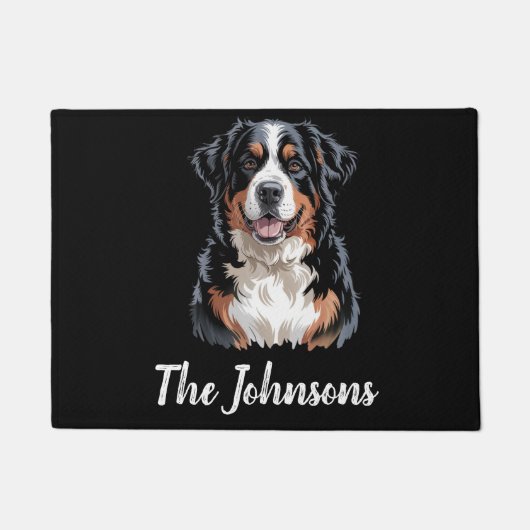 Personalized Trendy  Bernese Mountain Dog  Deurmat (Voorkant)