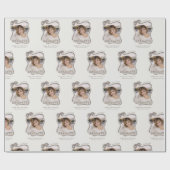 Personalized Trendy Bow Photo Graduation Cadeaupapier (Vlak)