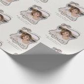 Personalized Trendy Bow Photo Graduation Cadeaupapier (Hoek)