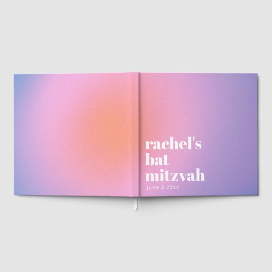 Personalized Trendy Lavender Purple Bat Mitzvah Gastenboek (Volledig)