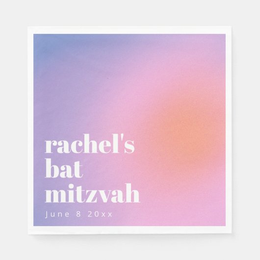 Personalized Trendy Lavender Purple Bat Mitzvah Servet (Voorkant)