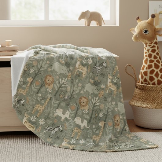 Personalized Tribal Safari Jungle ID1260 Fleece Deken
