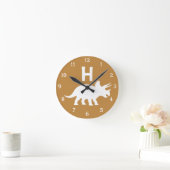 Personalized Triceratops Kids Wall Clock Neutral Ronde Klok (Huis)