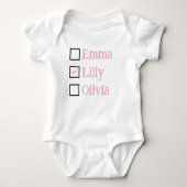 Personalized Triplets Gift, Custom Triplet Babies  Romper (Voorkant)