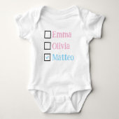 Personalized Triplets Gift, Custom Triplet Babies Romper (Voorkant)