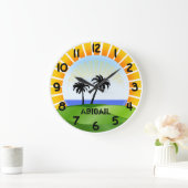 Personalized Tropical Beach Wall Clock Grote Klok (Huis)