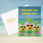 Personalized Tropical Christmas Holiday Pineapple Briefkaart