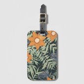 Personalized Tropical Floral Leaves Bagagelabel (Voorkant (verticaal))