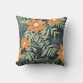 Personalized Tropical Floral Leaves  Kussen