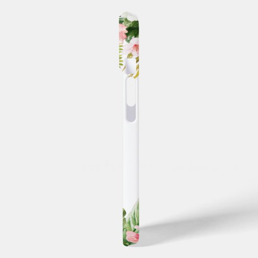 Personalized Tropical Floral Pink Flamingo Case-Mate iPhone Case (Achterkant / Links)