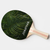 Personalized Tropical Green Leaves Tafeltennisbatje (Zijkant)