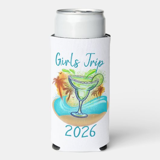 Personalized Tropical Island Seltzer Blikjeskoeler (Seltzer Voorkant)