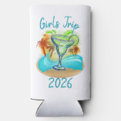 Personalized Tropical Island Seltzer Blikjeskoeler (Achterkant)