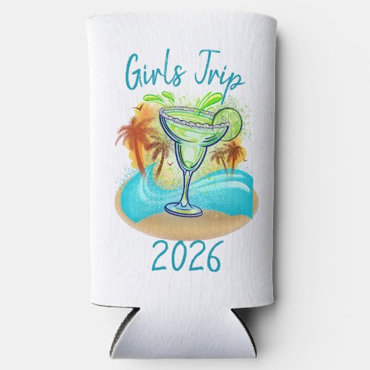 Personalized Tropical Island Seltzer Blikjeskoeler (Voorkant)