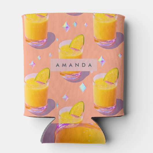 Personalized Tropical Mango Smoothie Style Blikjeskoeler (Achterkant)