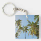 Personalized Tropical Palm Tree Photo Men's Name Sleutelhanger (Voorkant)