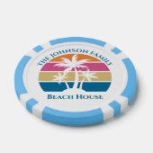 Personalized Tropical Palm Tree Sunset Beach House Poker Chips (Enkel)