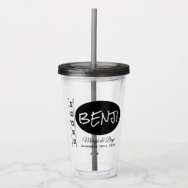 PERSONALIZED TROUWACRYLIC TUMBLER VOOR DE BRUIDEGO ACRYL DRINKBEKER