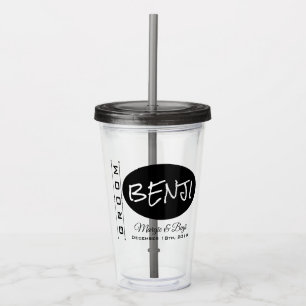 PERSONALIZED TROUWACRYLIC TUMBLER VOOR DE BRUIDEGO ACRYL DRINKBEKER