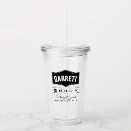 PERSONALIZED TROUWACRYLIC TUMBLER VOOR DE BRUIDEGO ACRYL DRINKBEKER