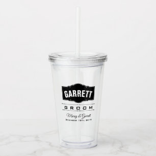 PERSONALIZED TROUWACRYLIC TUMBLER VOOR DE BRUIDEGO ACRYL DRINKBEKER