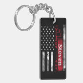 Personalized Trucker Flag Sleutelhanger (Voorkant Links)