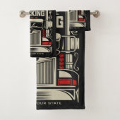 Personalized Trucking 18 Wheeler BIG RIG Trucker Bad Handdoek (Insitu)
