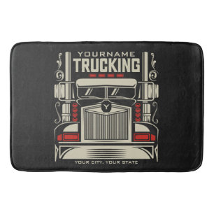 Personalized Trucking 18 Wheeler BIG RIG Trucker Badmat