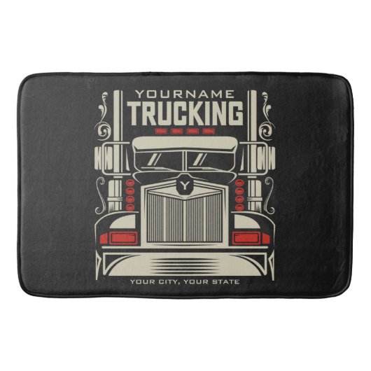 Personalized Trucking 18 Wheeler BIG RIG Trucker Badmat (Voorkant)