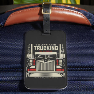 Personalized Trucking 18 Wheeler BIG RIG Trucker Bagagelabel