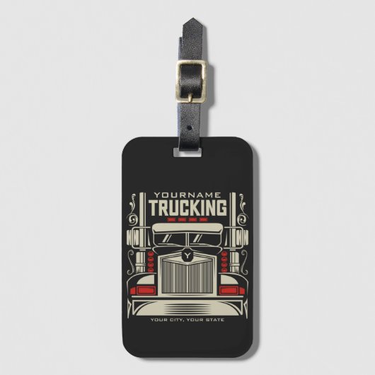 Personalized Trucking 18 Wheeler BIG RIG Trucker Bagagelabel (Voorkant (verticaal))
