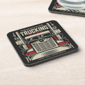 Personalized Trucking 18 Wheeler BIG RIG Trucker Bier Onderzetter (Linkerzijde)