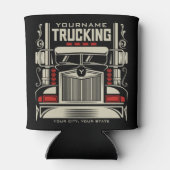 Personalized Trucking 18 Wheeler BIG RIG Trucker Blikjeskoeler (Achterkant)