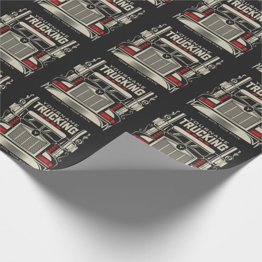 Personalized Trucking 18 Wheeler BIG RIG Trucker Cadeaupapier (Hoek)