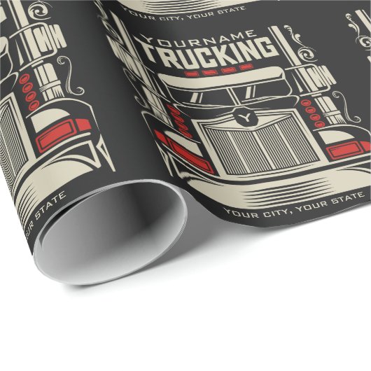 Personalized Trucking 18 Wheeler BIG RIG Trucker Cadeaupapier (Rol Hoek)