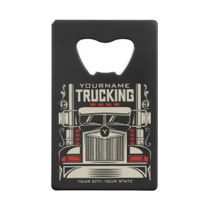 Personalized Trucking 18 Wheeler BIG RIG Trucker Creditkaart Flessenopener