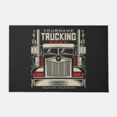 Personalized Trucking 18 Wheeler BIG RIG Trucker Deurmat (Voorkant)
