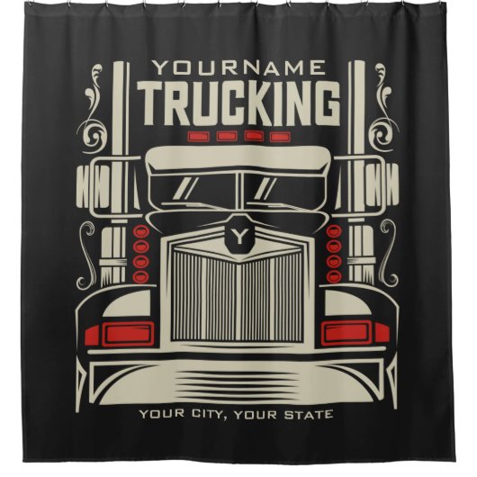 Personalized Trucking 18 Wheeler BIG RIG Trucker Douchegordijn (Voorkant)