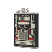 Personalized Trucking 18 Wheeler BIG RIG Trucker Heupfles (Links)