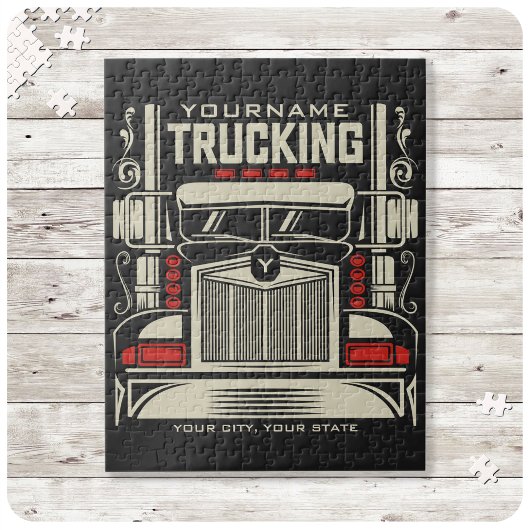 Personalized Trucking 18 Wheeler BIG RIG Trucker Legpuzzel
