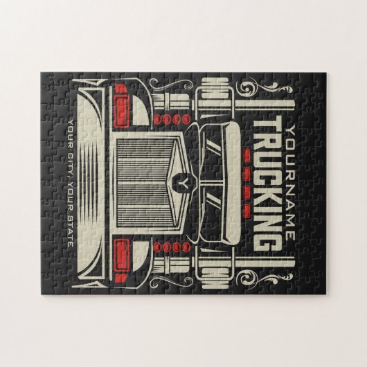 Personalized Trucking 18 Wheeler BIG RIG Trucker Legpuzzel (Horizontaal)