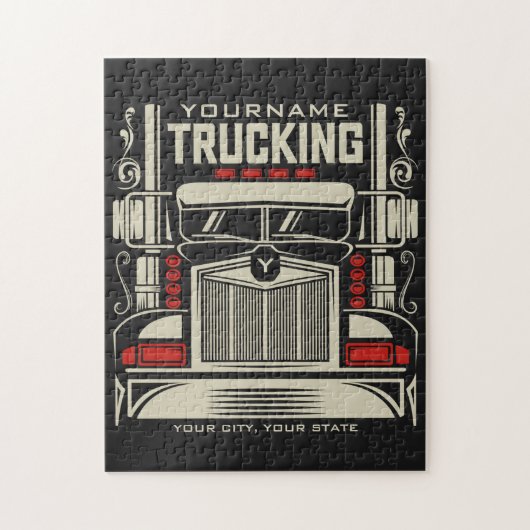 Personalized Trucking 18 Wheeler BIG RIG Trucker Legpuzzel (Verticaal)
