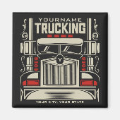 Personalized Trucking 18 Wheeler BIG RIG Trucker Magneet (Voorkant)