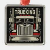 Personalized Trucking 18 Wheeler BIG RIG Trucker Metalen Ornament (Voorkant)