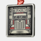 Personalized Trucking 18 Wheeler BIG RIG Trucker Metalen Ornament (Links)