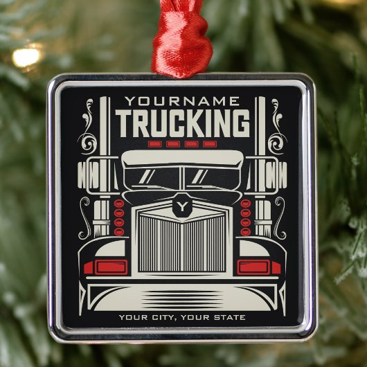 Personalized Trucking 18 Wheeler BIG RIG Trucker Metalen Ornament